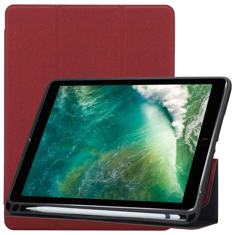 Cloth Texture Pattern Horizontal Flip Leather Case for iPad Pro 10.5 inch ,with Three-folding Holder & Pen Slots , For  iPad Pro 10.5, For iPad Pro 10.5