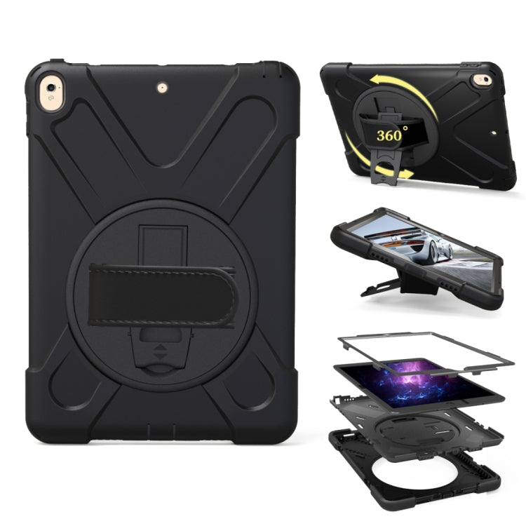 For iPad Pro 10.5 inch 360 Degree Rotation PC + Silicone Protective Case with Holder & Hand-strap, For iPad Pro 10.5 inch