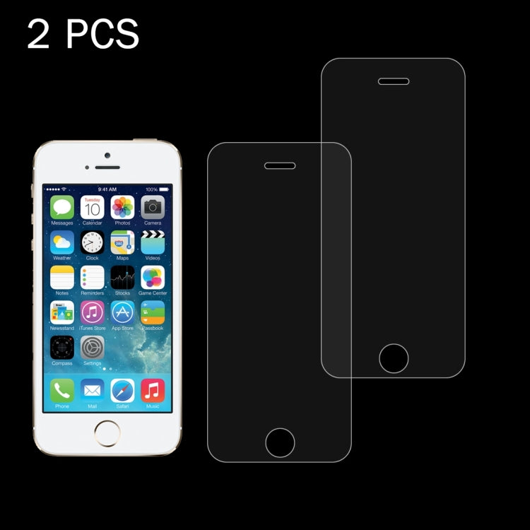 2 PCS for iPhone SE & 5s & 5C & 5 0.26mm 9H Surface Hardness 2.5D Explosion-proof Tempered Glass Screen Film, 2pcs