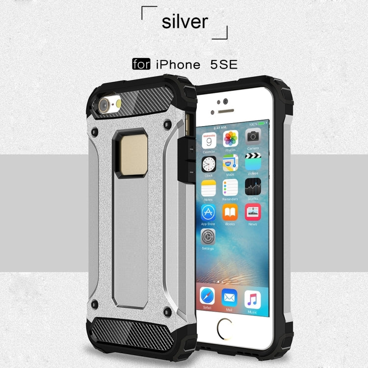 Coque Tough Armor TPU + PC pour iPhone SE, 5 et 5S, compatible avec iPhone 5, 5S et SE