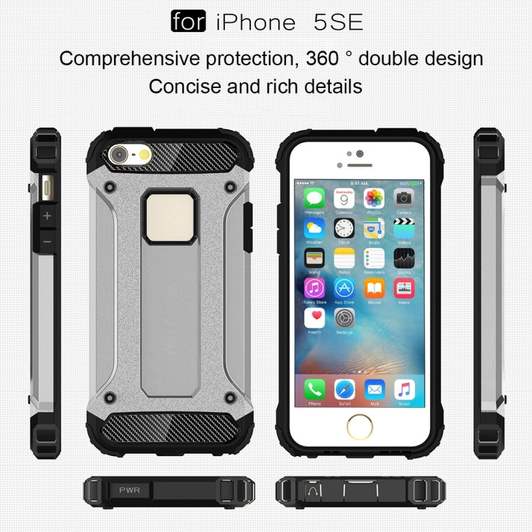 Coque Tough Armor TPU + PC pour iPhone SE, 5 et 5S, compatible avec iPhone 5, 5S et SE
