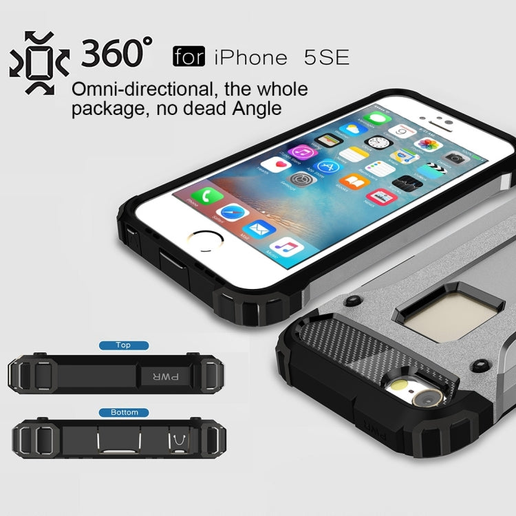 Coque Tough Armor TPU + PC pour iPhone SE, 5 et 5S, compatible avec iPhone 5, 5S et SE