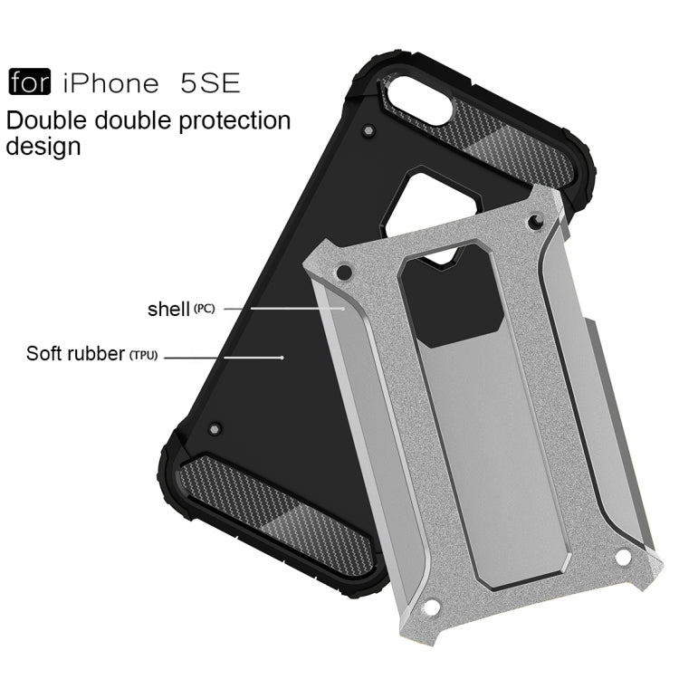 Coque Tough Armor TPU + PC pour iPhone SE, 5 et 5S, compatible avec iPhone 5, 5S et SE