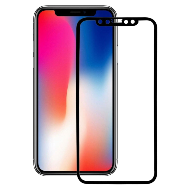 For iPhone X 0.26mm 9H Surface Hardness 3D Explosion-proof Full Screen Carbon Fiber Soft Edges Tempered Glass Screen Film