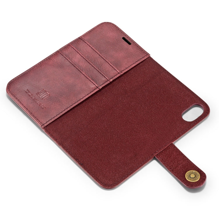 For iPhone X / XS DG.MING  Crazy Horse Texture Horizontal Flip Detachable Magnetic Protective Case with Holder & Card Slots & Wallet, iPhone X, iPhone  X, For  X