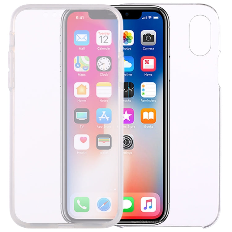 For iPhone X / XS 0.75mm Double-sided Ultra-thin Transparent PC + TPU Case, For X