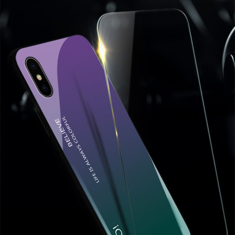 For iPhone X / XS Gradient Color Glass Case, iPhone X / XS