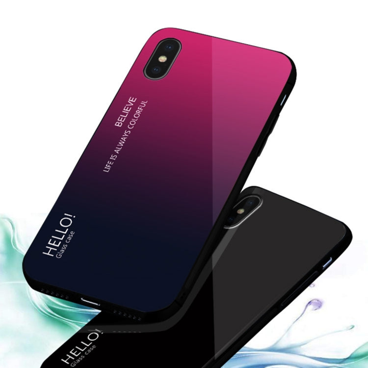 For iPhone X / XS Gradient Color Glass Case, iPhone X / XS