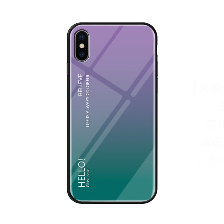 For iPhone X / XS Gradient Color Glass Case, iPhone X / XS