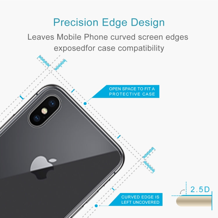 Protection d'écran arrière en verre trempé transparent pour iPhone X/XS