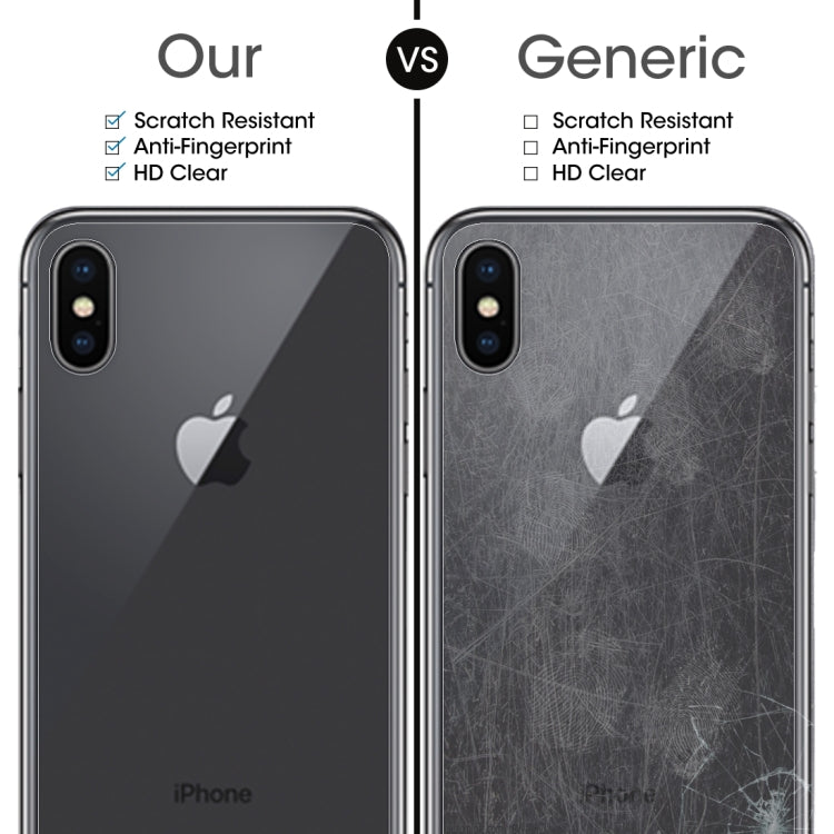 Protection d'écran arrière en verre trempé transparent pour iPhone X/XS