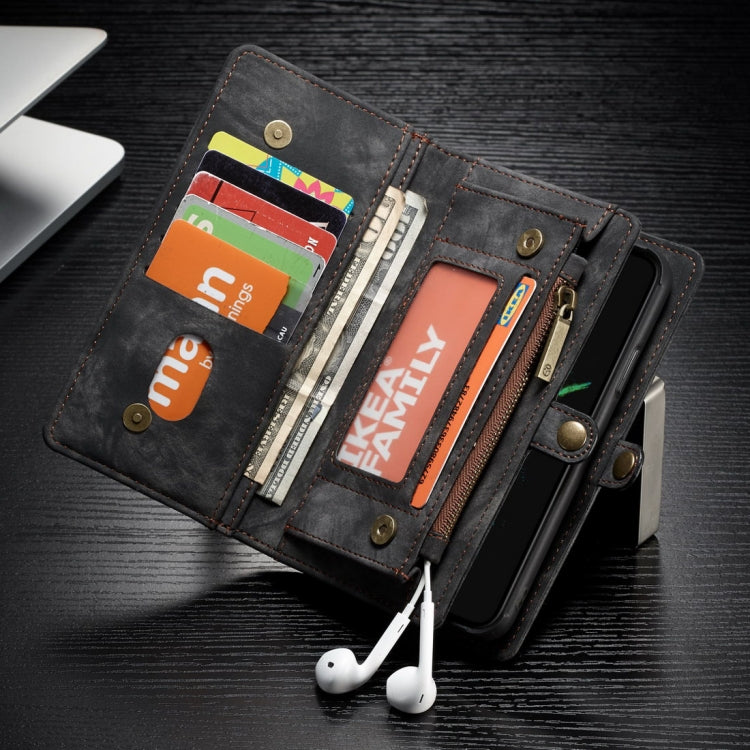 For iPhone X / XS CaseMe-008 TPU + PC Magnetic Absorption Detachable Back Cover Horizontal Flip Leather Case with Holder & Card Slots & Zipper Wallet & Photo Frame