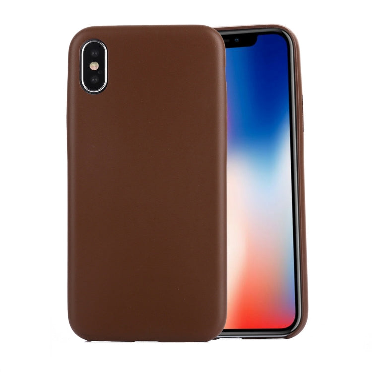 For iPhone X / XS Drop-proof PU Protective Case Back Cover