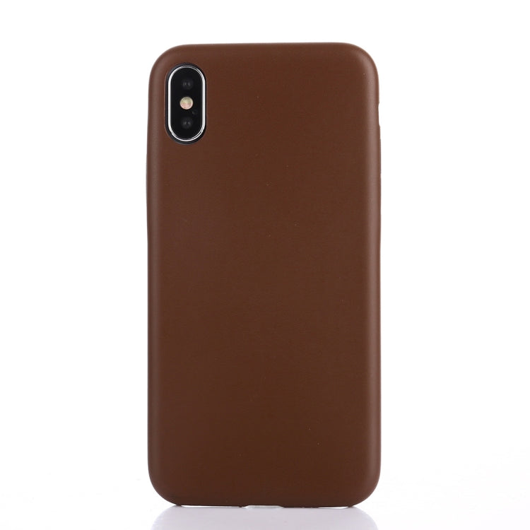 For iPhone X / XS Drop-proof PU Protective Case Back Cover