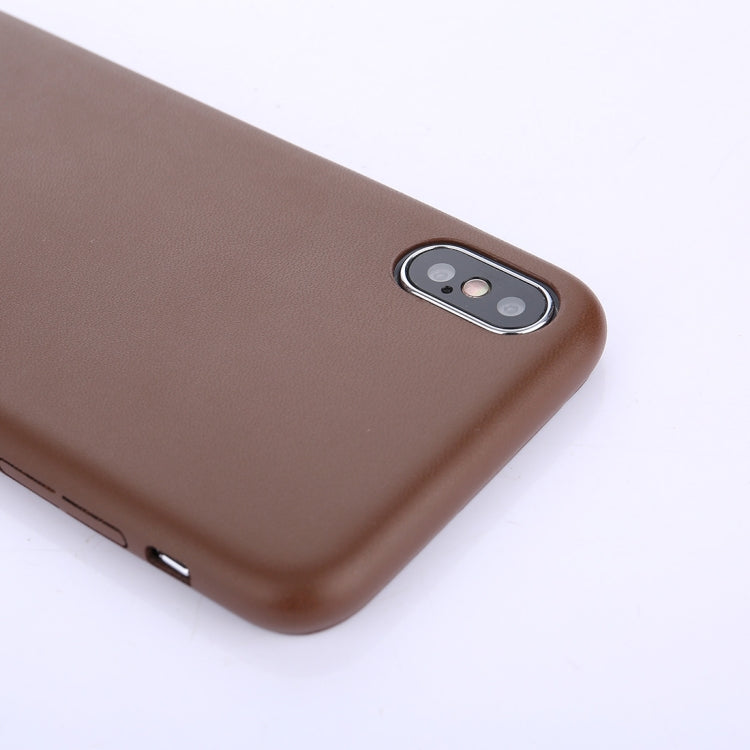 For iPhone X / XS Drop-proof PU Protective Case Back Cover