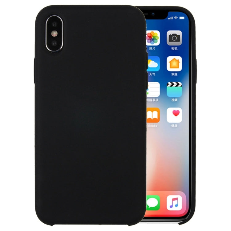 For iPhone X / XS Pure Color Liquid Silicone + PC Dropproof Protective Back Cover Case, X, For X