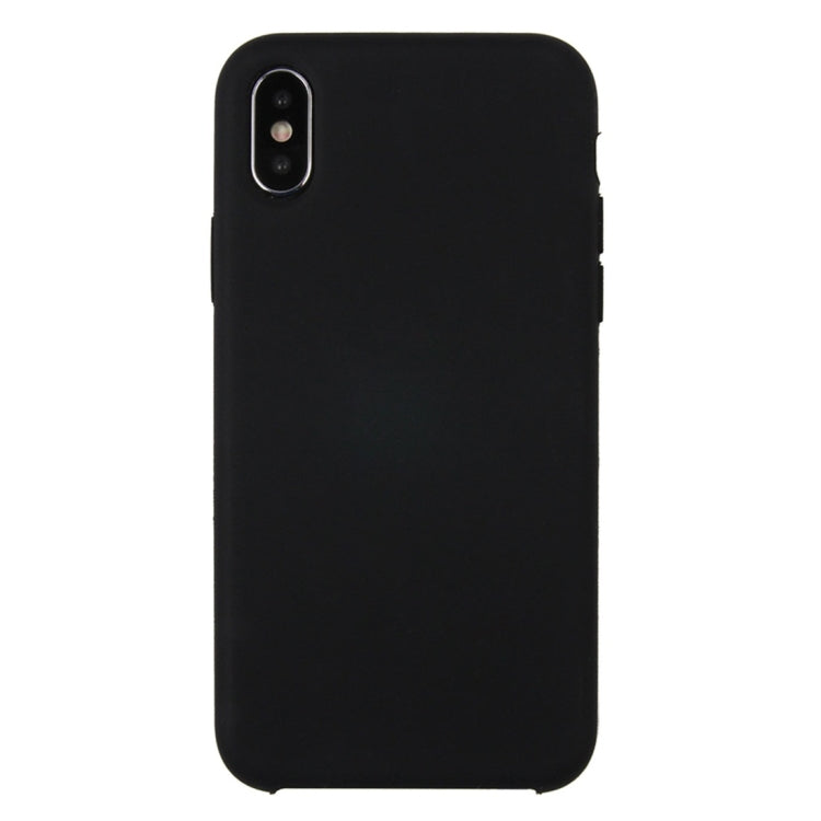 For iPhone X / XS Pure Color Liquid Silicone + PC Dropproof Protective Back Cover Case, X, For X