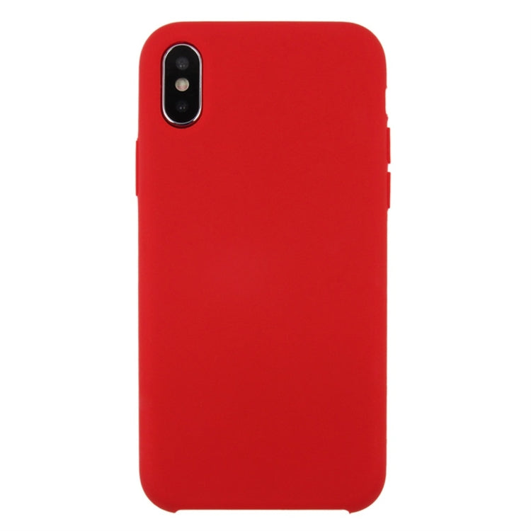 For iPhone X / XS Pure Color Liquid Silicone + PC Dropproof Protective Back Cover Case, For X, X, iPhone X