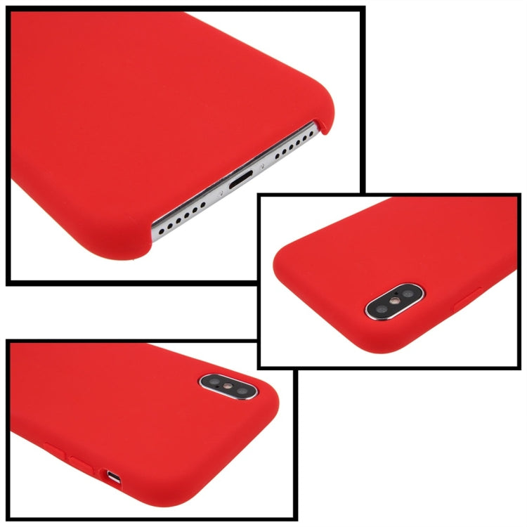 For iPhone X / XS Pure Color Liquid Silicone + PC Dropproof Protective Back Cover Case, For X, X, iPhone X