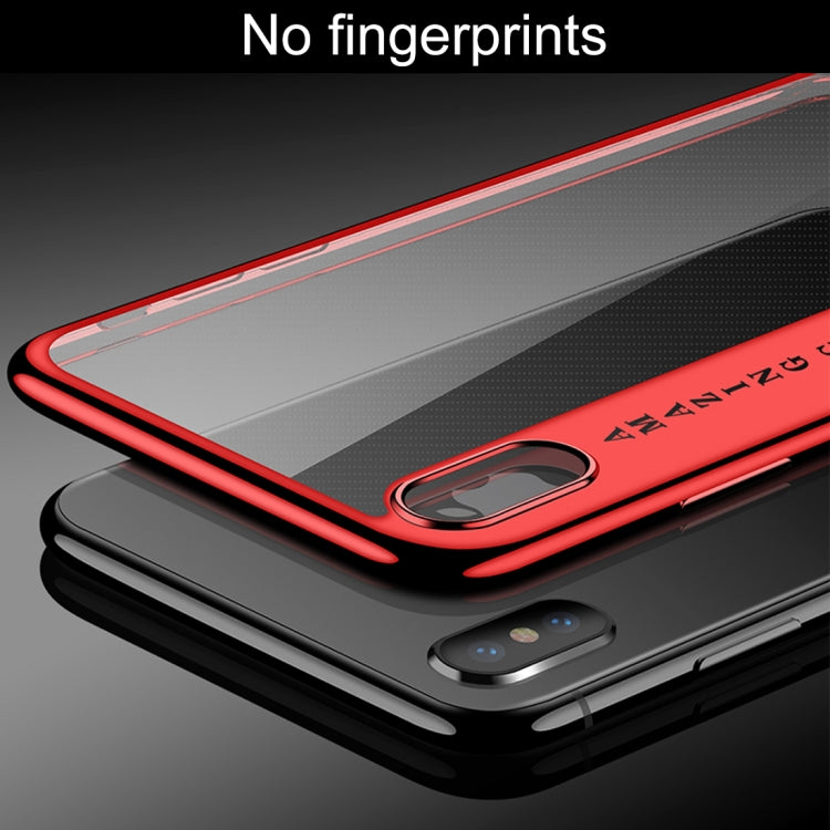 For iPhone X CAFELE Ultra-thin Electroplating Soft TPU Protective Back Cover Case with Ring Holder