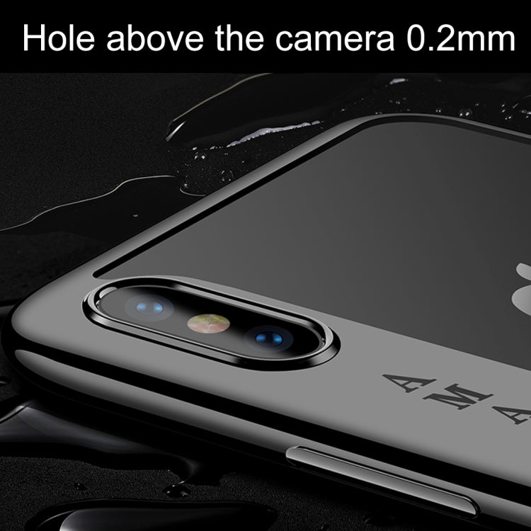 For iPhone X CAFELE Ultra-thin Electroplating Soft TPU Protective Back Cover Case with Ring Holder
