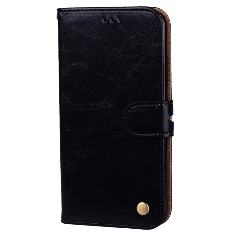 For iPhone X / XS Business Style Oil Wax Texture Horizontal Flip Leather Case with Holder & Card Slots & Wallet