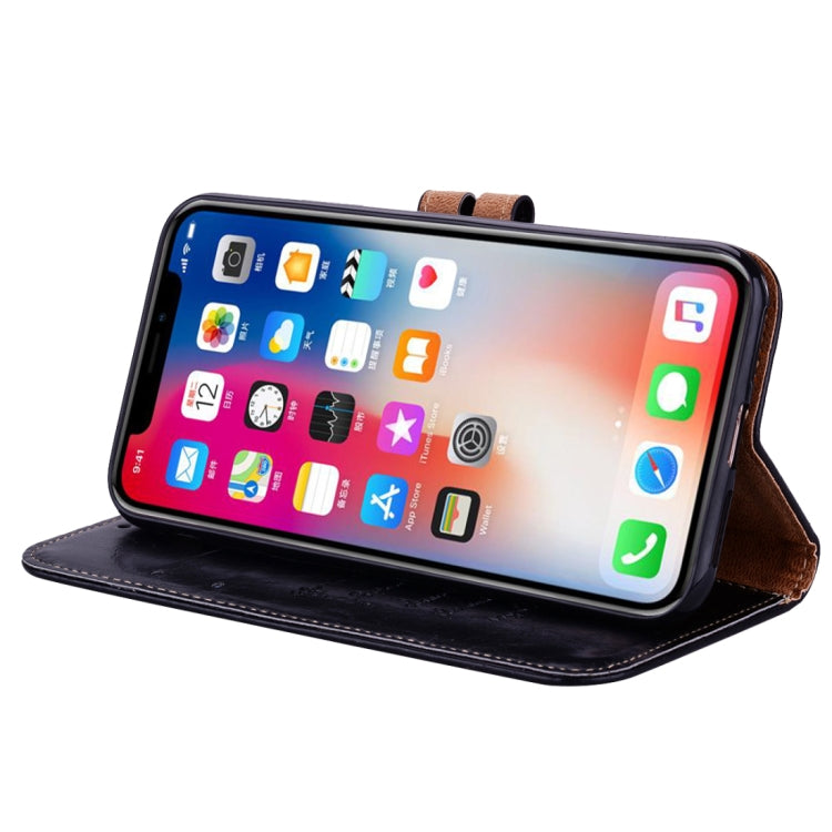 For iPhone X / XS Business Style Oil Wax Texture Horizontal Flip Leather Case with Holder & Card Slots & Wallet