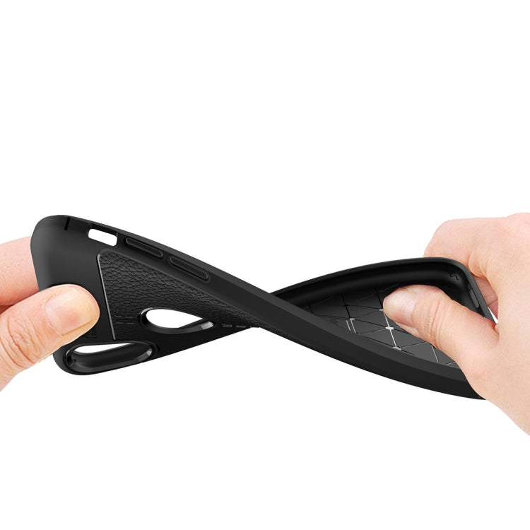 For iPhone X / XS Litchi Texture TPU Protective Back Cover Case