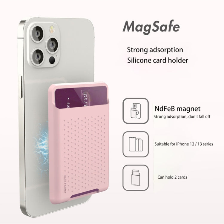 Étui portefeuille en silicone pour iPhone 13/12, porte-cartes anti-démagnétisation, autocollant magnétique Magsafe