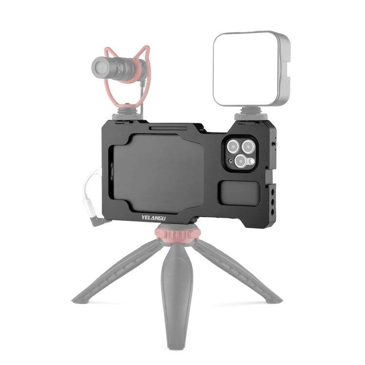 For iPhone 11 Pro Max YELANGU C23 Video Camera Cage Stabilizer with PC Case