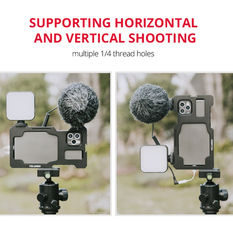 For iPhone 11 Pro Max YELANGU C23 Video Camera Cage Stabilizer with PC Case