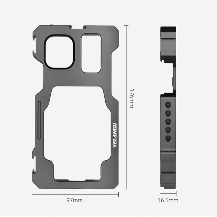 For iPhone 11 Pro Max YELANGU C23 Video Camera Cage Stabilizer with PC Case