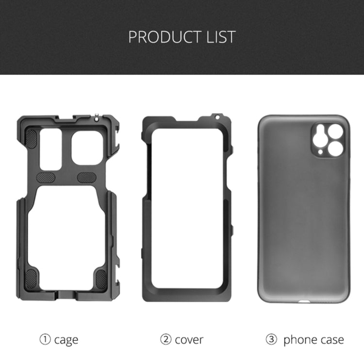 For iPhone 11 Pro Max YELANGU C23 Video Camera Cage Stabilizer with PC Case