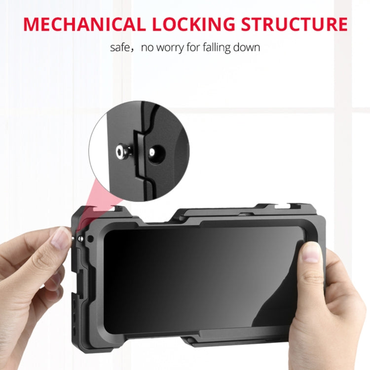 For iPhone 11 Pro Max YELANGU C23 Video Camera Cage Stabilizer with PC Case