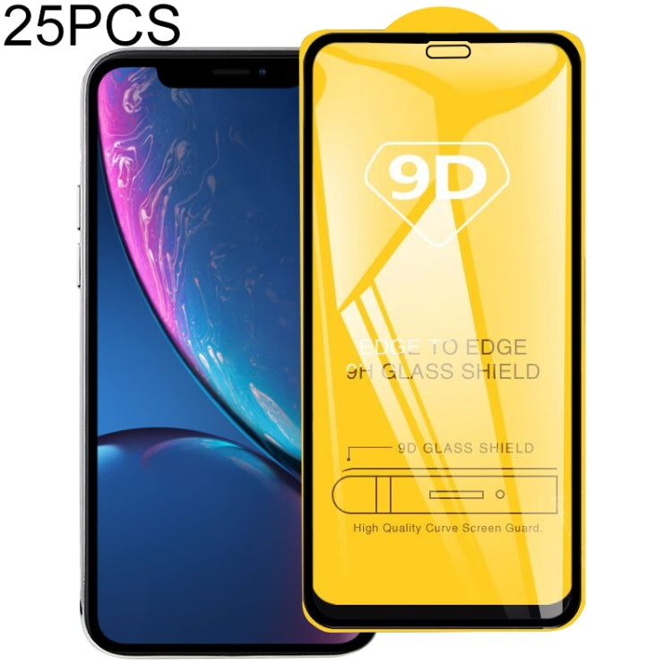 25 PCS 9H 9D Full Screen Tempered Glass Screen Protector for iPhone XR / iPhone 11, For iPhone XR / iPhone 11 (25 PCS)
