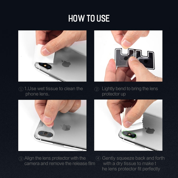 For iPhone XS Max / XS / X 2pcs ROCK 0.15mm Rear Camera Lens Soft Tempered Glass Film