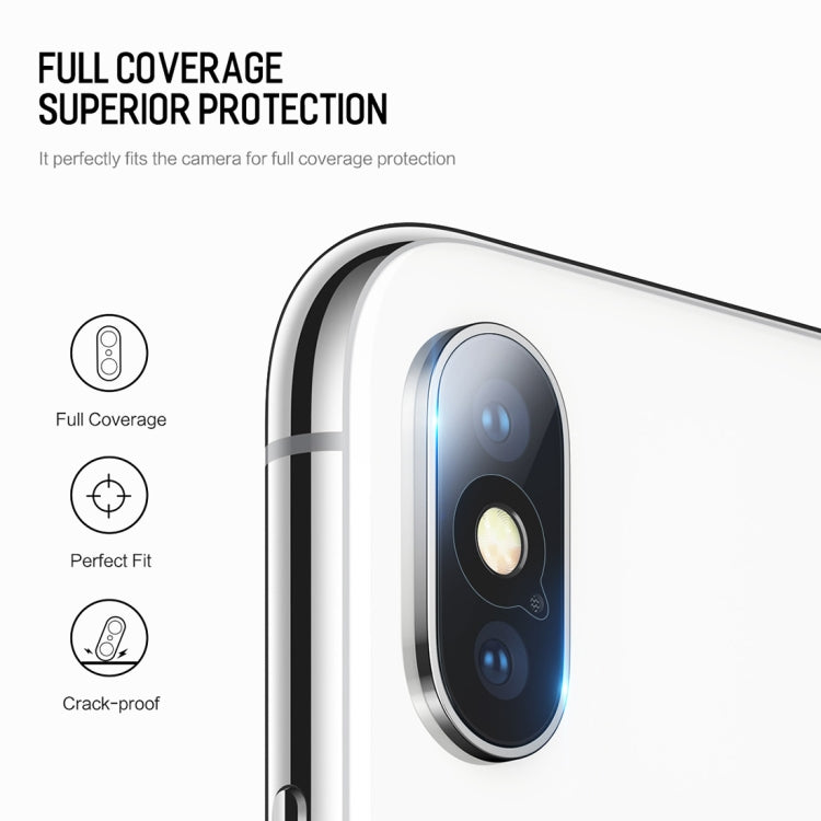 For iPhone XS Max / XS / X 2pcs ROCK 0.15mm Rear Camera Lens Soft Tempered Glass Film