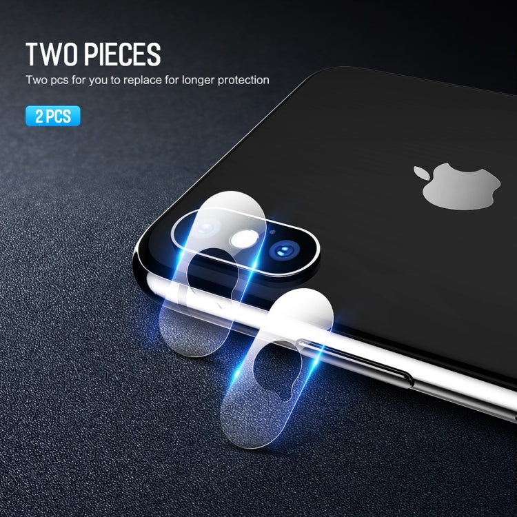 For iPhone XS Max / XS / X 2pcs ROCK 0.15mm Rear Camera Lens Soft Tempered Glass Film