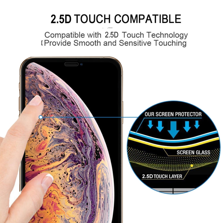 For iPhone XS Max 9H 2.5D Ultrathin Silk-screen Carbon Fiber Full Screen Protector Film, For iPhone XS Max Black 2.5D