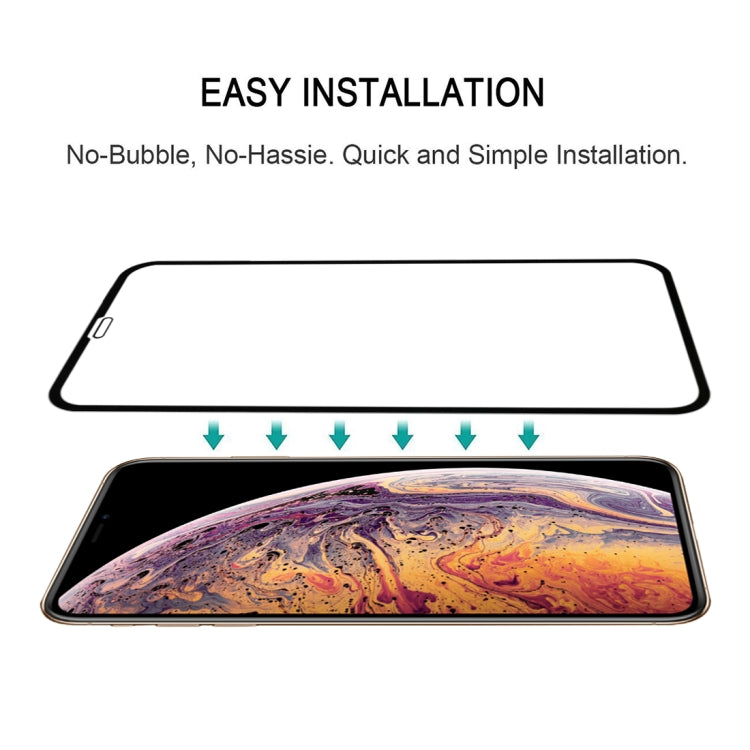 For iPhone XS Max 9H 2.5D Ultrathin Silk-screen Carbon Fiber Full Screen Protector Film, For iPhone XS Max Black 2.5D