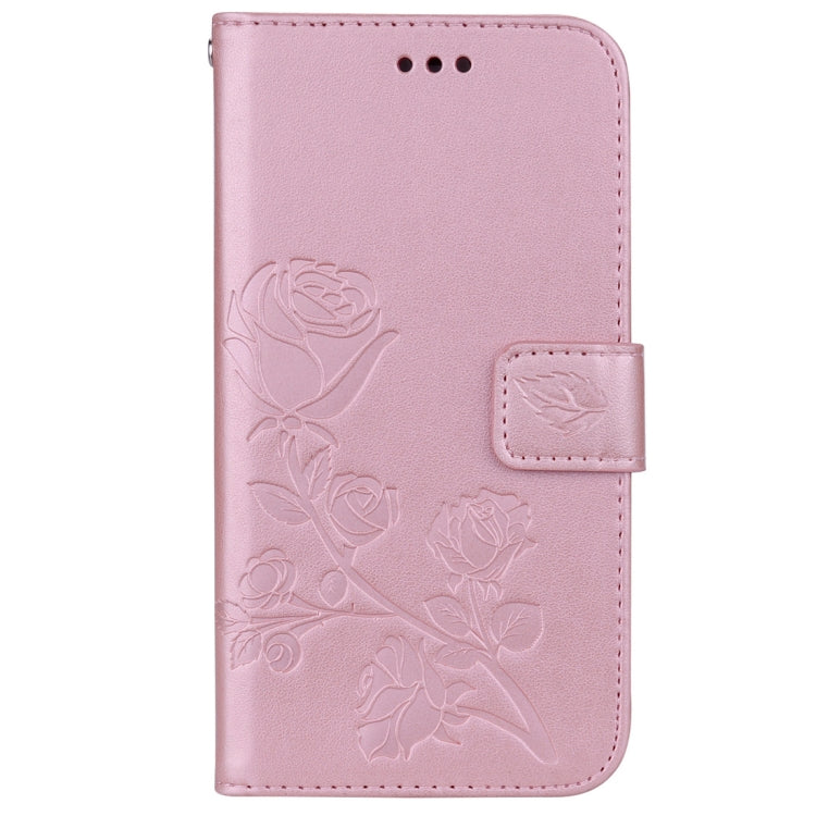 For iPhone XS Max Rose Embossed Horizontal Flip PU Leather Case with Holder & Card Slots & Wallet