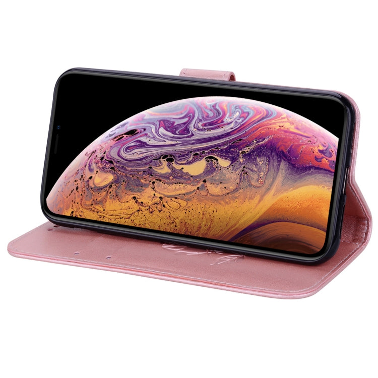 For iPhone XS Max Rose Embossed Horizontal Flip PU Leather Case with Holder & Card Slots & Wallet