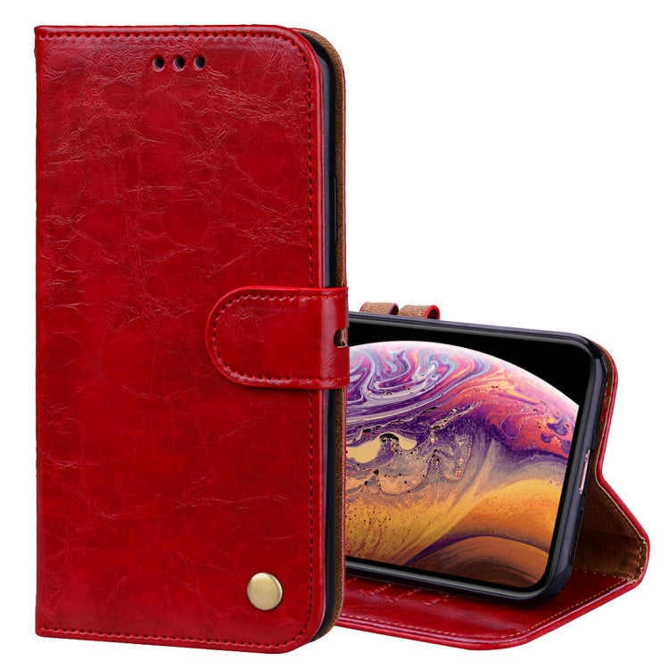 For iPhone XS Max Business Style Oil Wax Texture Horizontal Flip Leather Case with Holder & Card Slots & Wallet