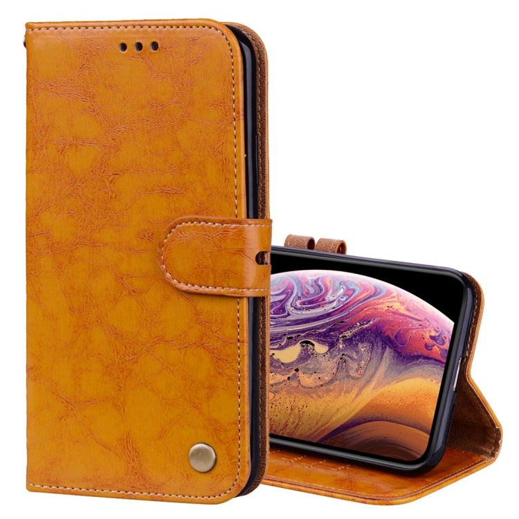 For iPhone XS Max Business Style Oil Wax Texture Horizontal Flip Leather Case with Holder & Card Slots & Wallet