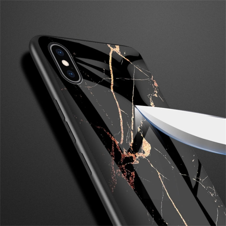 For iPhone XS Max Marble Glass Protective Case, For iPhone XS Max