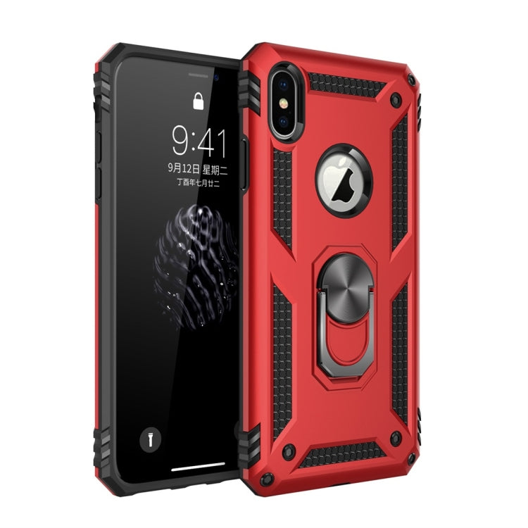 For iPhone XS Max Sergeant Armor Shockproof TPU + PC Protective Case with 360 Degree Rotation Holder