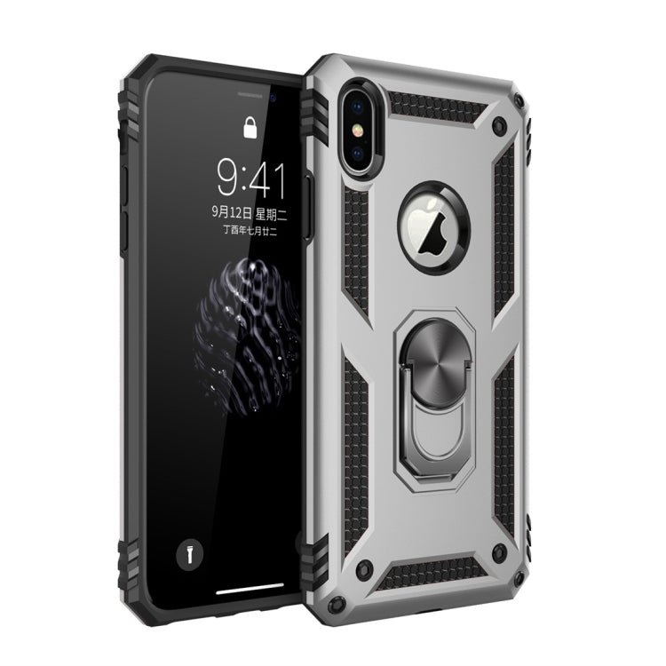 For iPhone XS Max Sergeant Armor Shockproof TPU + PC Protective Case with 360 Degree Rotation Holder