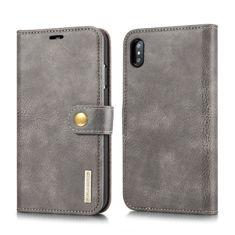 For iPhone XS Max DG.MING Crazy Horse Texture Flip Detachable Magnetic Leather Case with Holder & Card Slots & Wallet, iPhone XS Max, For iPhone XS Max