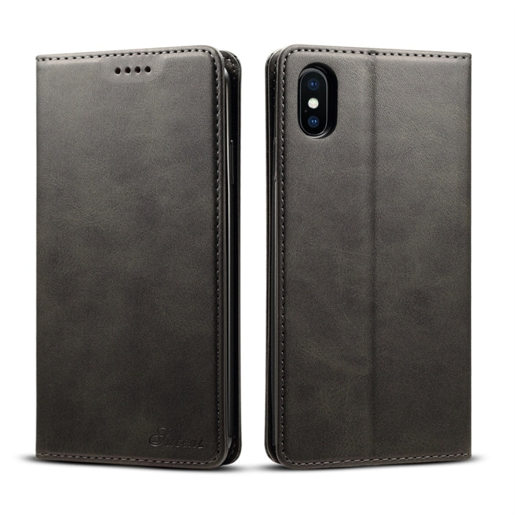 For iPhone XS Max Suteni Calf Texture Horizontal Flip Leather Case with Holder & Card Slots & Wallet, iPhone XS Max