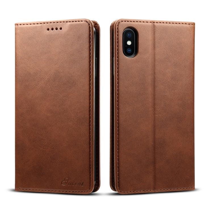 For iPhone XS Max Suteni Calf Texture Horizontal Flip Leather Case with Holder & Card Slots & Wallet, iPhone XS Max
